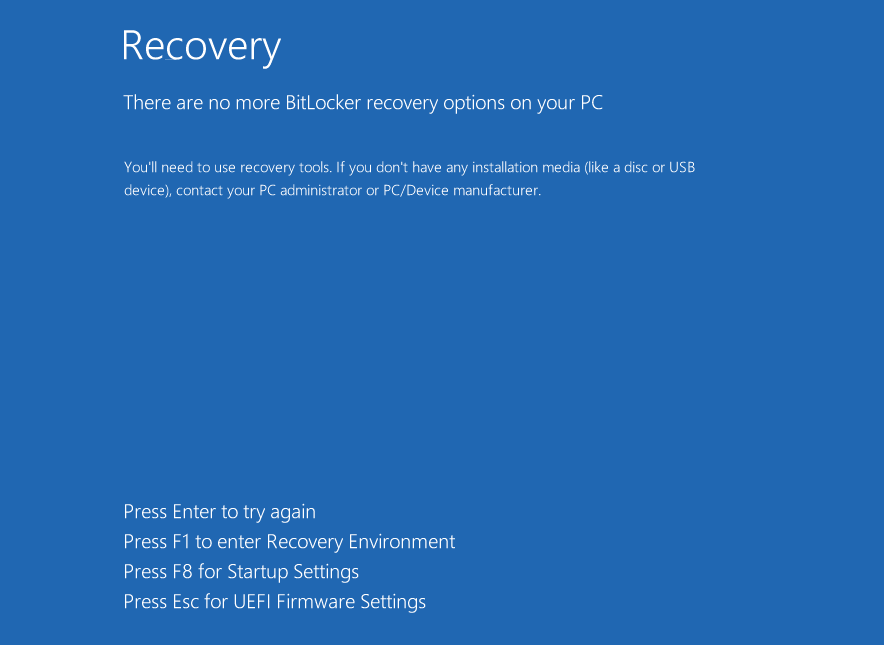 ShrinkLocker leaves no recovery options after BitLocker encryption