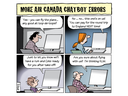 Graham Harrop cartoon pokes fun at Air Canada chatbot.