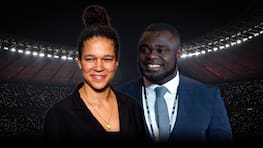 Célia Sasic (links) und Gerald Asamoah sprechen über den Kampf gegen Rassismus, Sexismus und Gewalt.