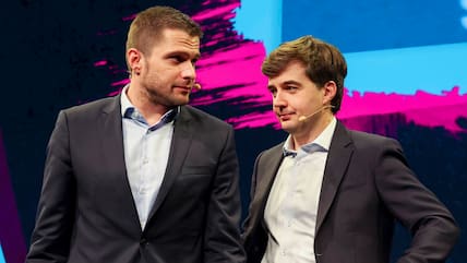 Geschäftsführer-Duo der DFL: Marc Lenz (l.) und Steffen Merkel