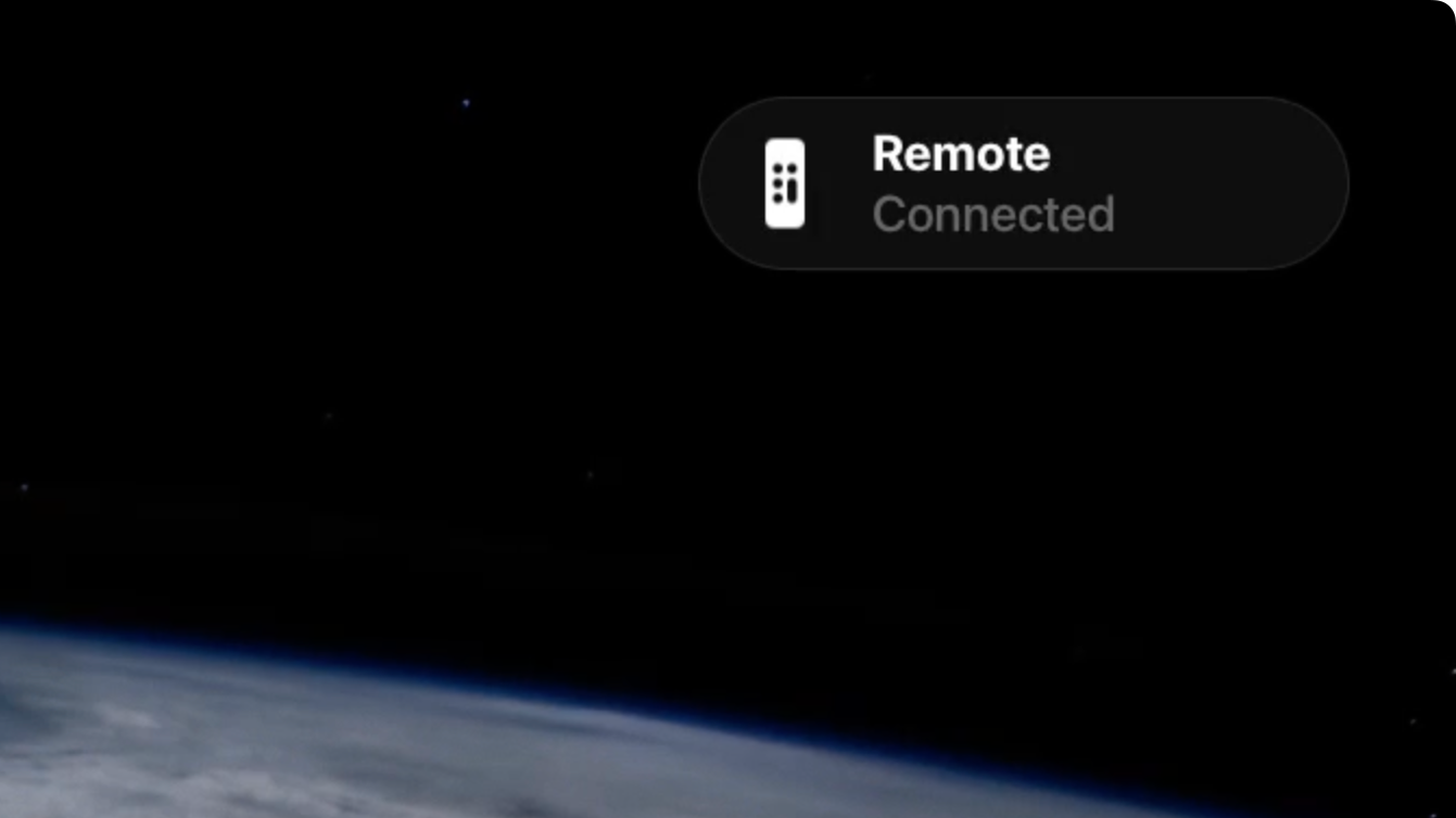 Apple TV remote connected notification.