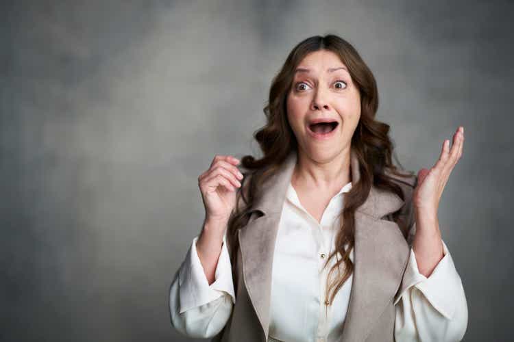 Portrait of surprised mature woman