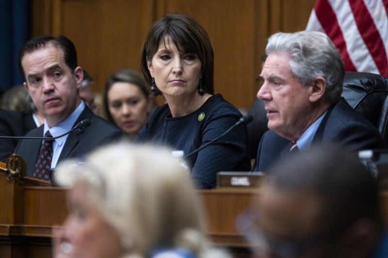 A US lawmaker speaks at a congressional hearing