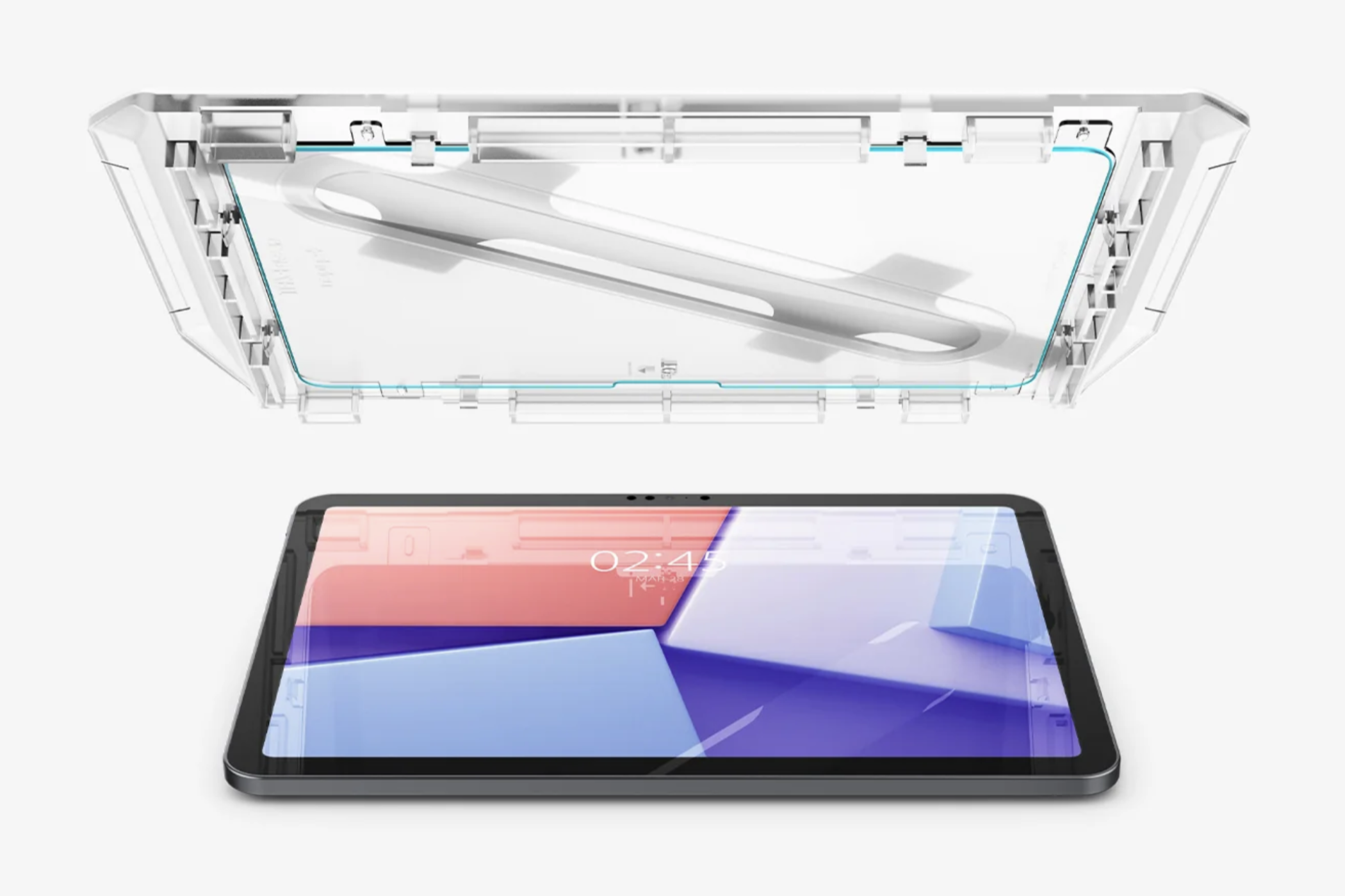 The Spigen GLAS.tR EZ FIT screen protector compatible with the iPad Air M2.