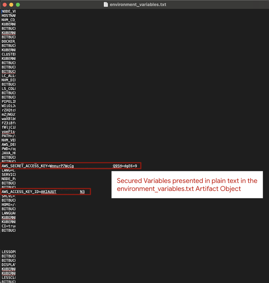 Text file exposing secrets in plain text