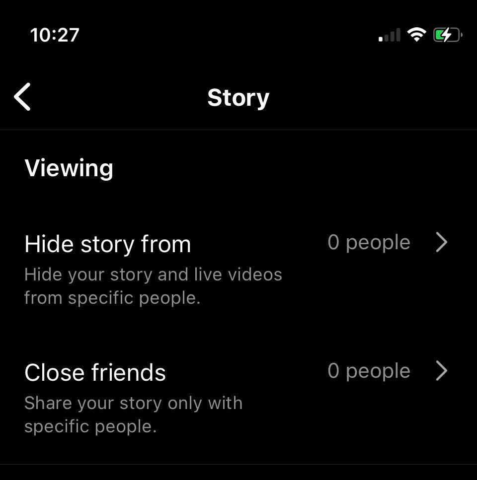 Instagram Story Settings