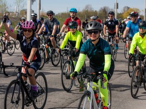 Cyclists enjoying the day in Ottawa