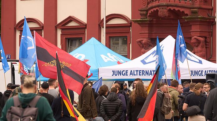 Auf dem Mannheimer Marktplatz findet auch eine Kundgebung der Jungen Alternative statt.