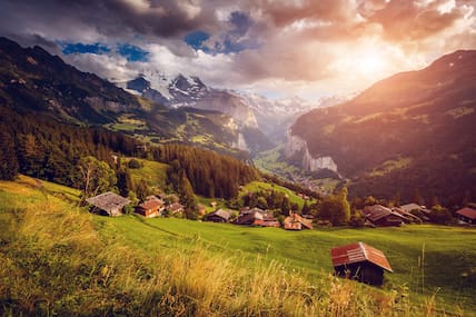 So schön ist der Ausblick auf Wengen in der Schweiz.