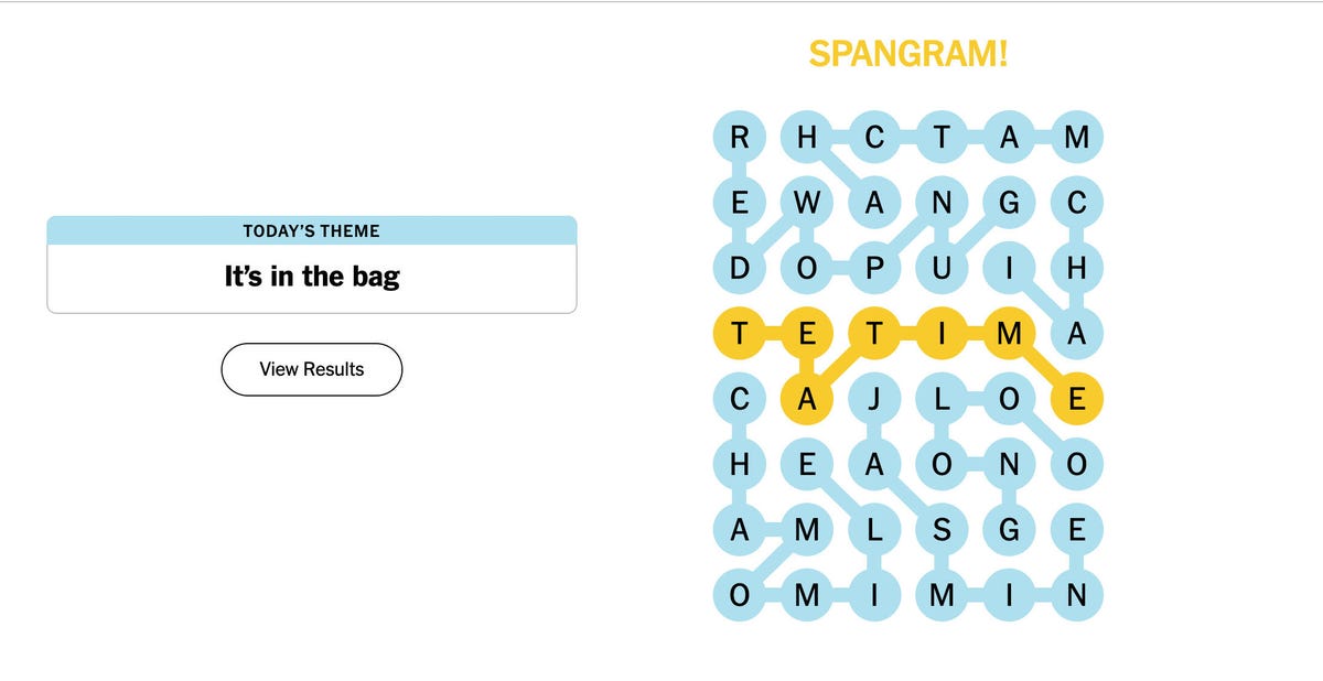 Screenshot of the NYT Strands puzzle