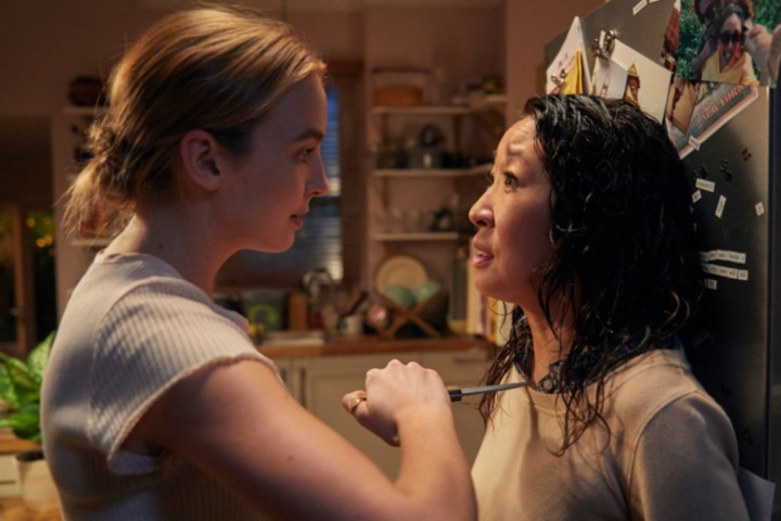 Villanelle threatens Eve on Killing Eve.