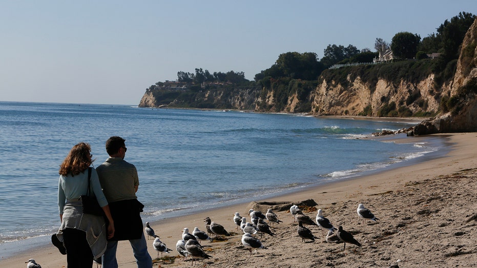 couple on Malibu, California, beach