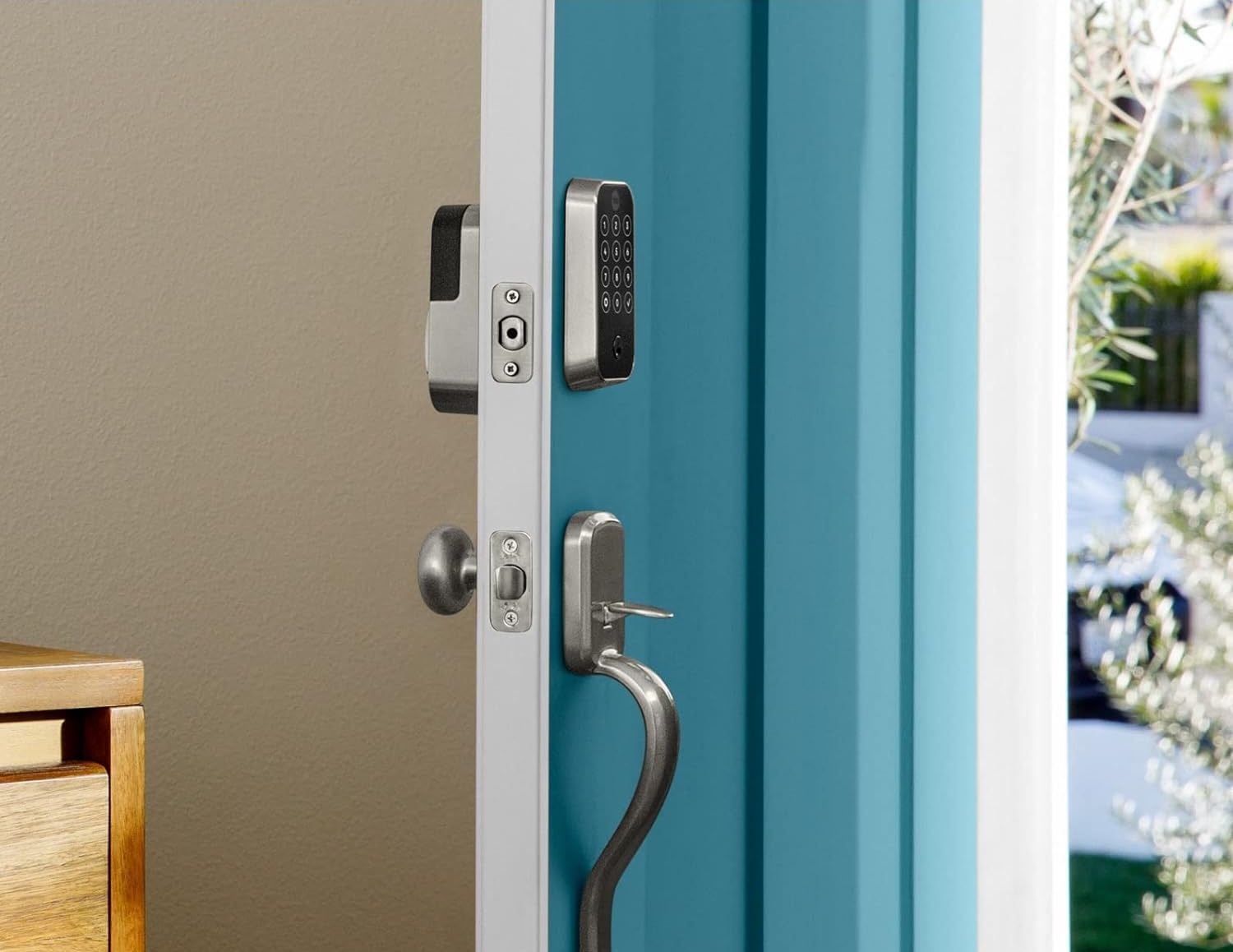 The Yale Assure Lock 2 with Wi-Fi installed on a front door.