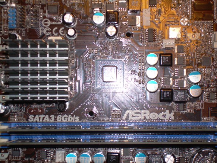 The AMD E-350 socketed in a motherboard.