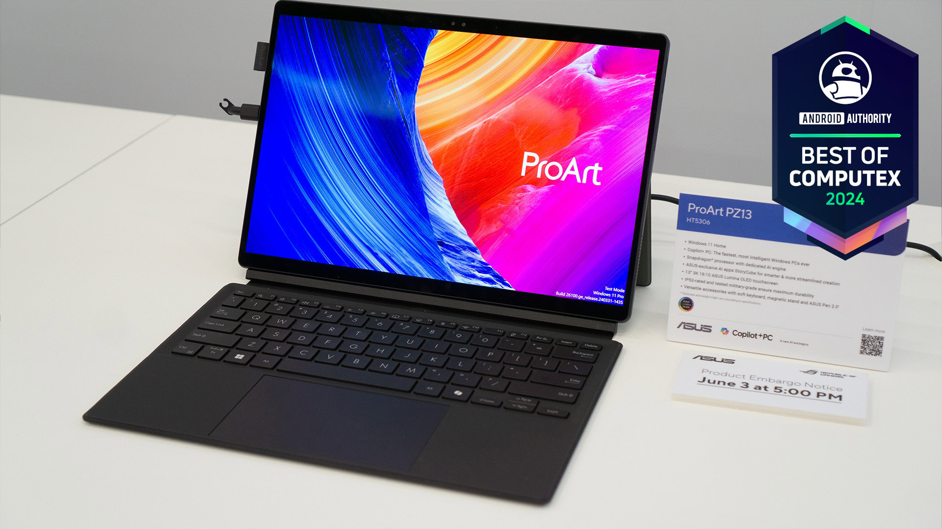 The ASUS ProArt PZ13 tablet at Computex.