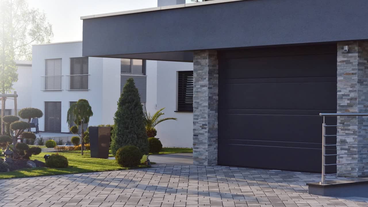 Garage of a modern European house