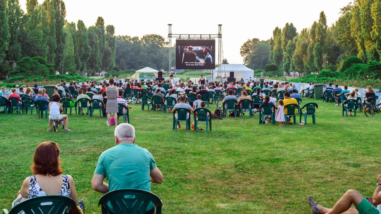 Open air cinema in Bucharest