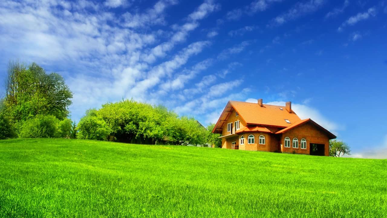 house in large piece of land