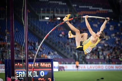 Mit seinem Sprung über 5,82 Meter landete Oleg Zernikel auf Platz drei.