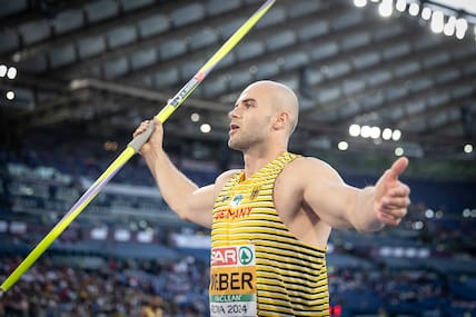 Julian Weber musste sich im Speerwurf nur dem Tschechen Jakub Vadlejch beugen.