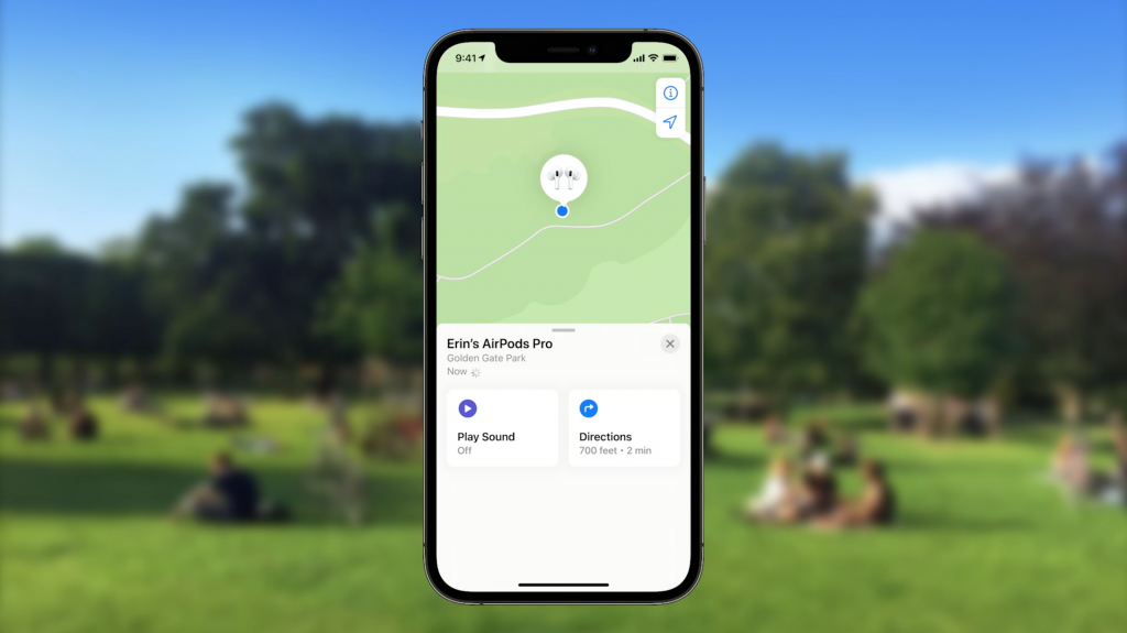 An iPhone displaying the location of Airpods, showcasing Find my Airpods feature