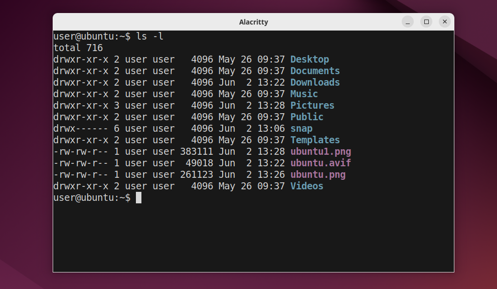 alacritty Linux terminal on Ubuntu