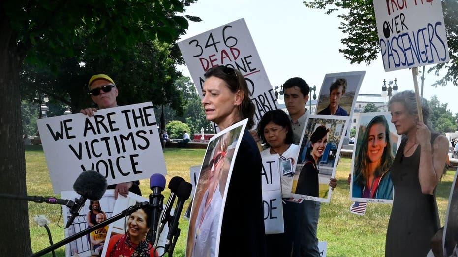 relatives of Boeing crash victims at press conference