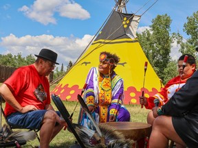 Stoney First Nation drummers