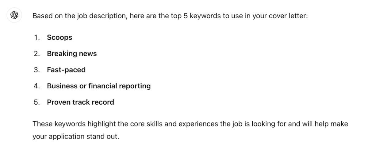 Cover Letter Keywords