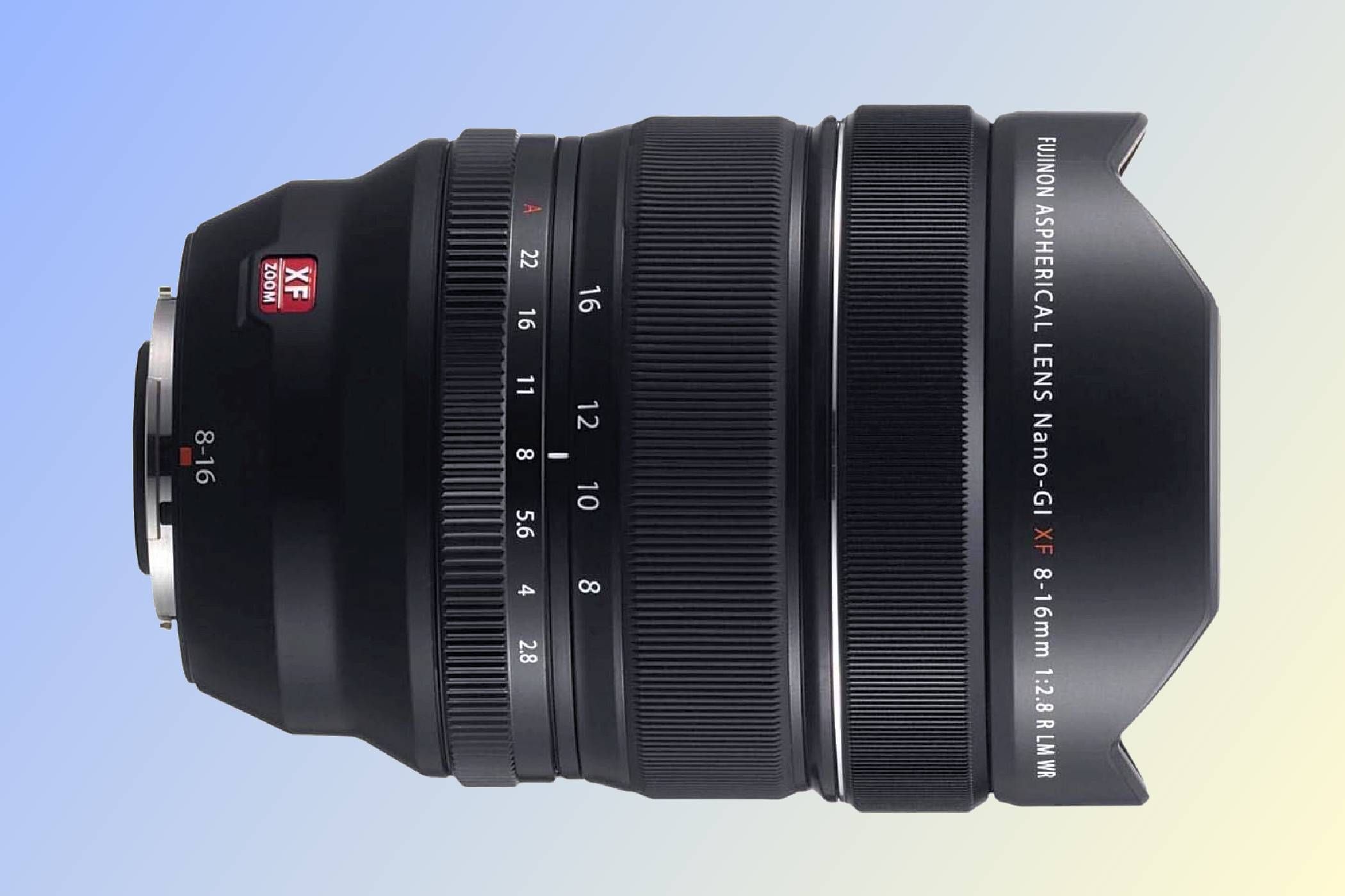 A Fujinon XF 8-16mm f:2.8 R LM WR Ultrawide lens.