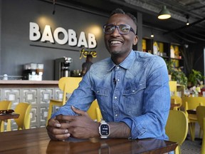 Hamissi Mamba is interviewed inside his restaurant, Baobab Fare, Friday, May 24, 2024, in Detroit.