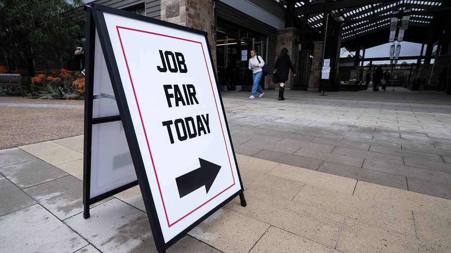 Employers at a job fair in California