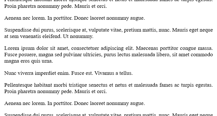 A Word document containing paragraphs with Lorem text, and the paragraphs are separated with size 12 pt spacing.