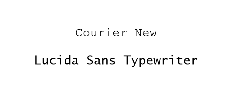 Monospaced fonts on Microsoft Word.