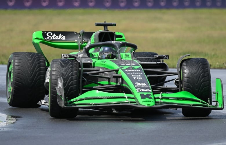 The Stake logo is seen on the car being driven by Valtteri Bottas during the Formula One Canadian Grand Prix race in Montreal last weekend.