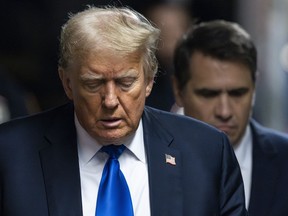 Former U.S. president Donald Trump is seen at Manhattan Criminal Court, Thursday, May 30, 2024, in New York.