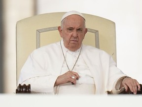 FILE - Pope Francis during his weekly general audience in St. Peter's Square at The Vatican, on Oct. 18, 2023. One of the defendants in the Vatican's big financial trial has formally complained to the United Nations that Pope Francis violated his human rights by authorizing wide-ranging surveillance during the investigation.